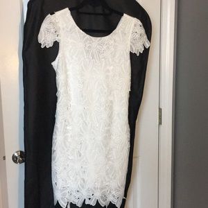 White floral lace dress